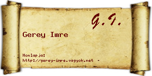 Gerey Imre névjegykártya